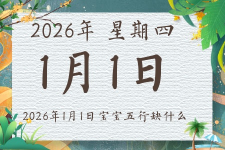 2026年1月1日出生的宝宝五行缺什么 2026年1月1日出生的宝宝五行缺什么